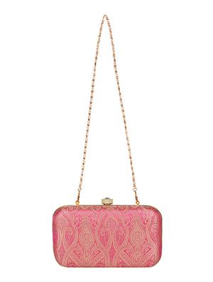 pink silk box clutch - 16828271 - Standard Image - 5