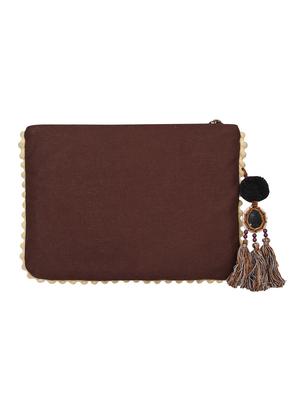 brown canvas regular sling bag - 16828291 - Standard Image - 2