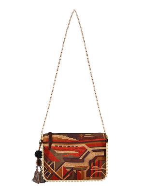 brown canvas regular sling bag - 16828291 - Standard Image - 5