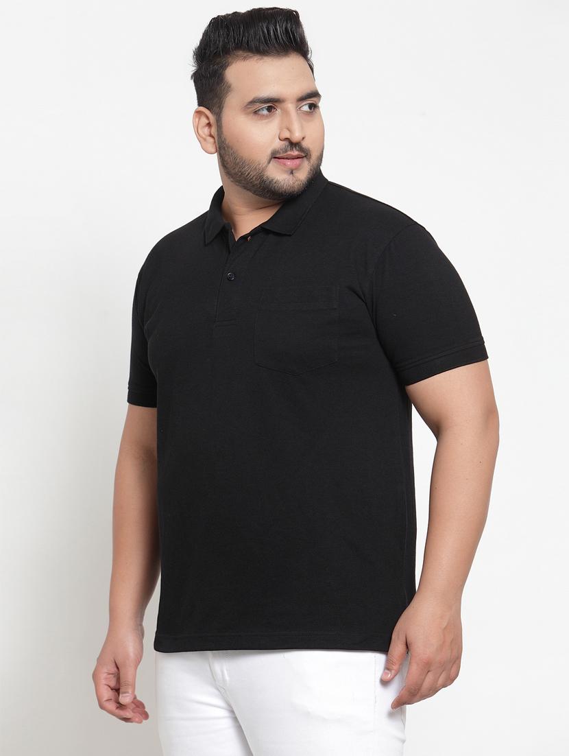 black solid polo t-shirt - 16828863 - Zoom Image - 2