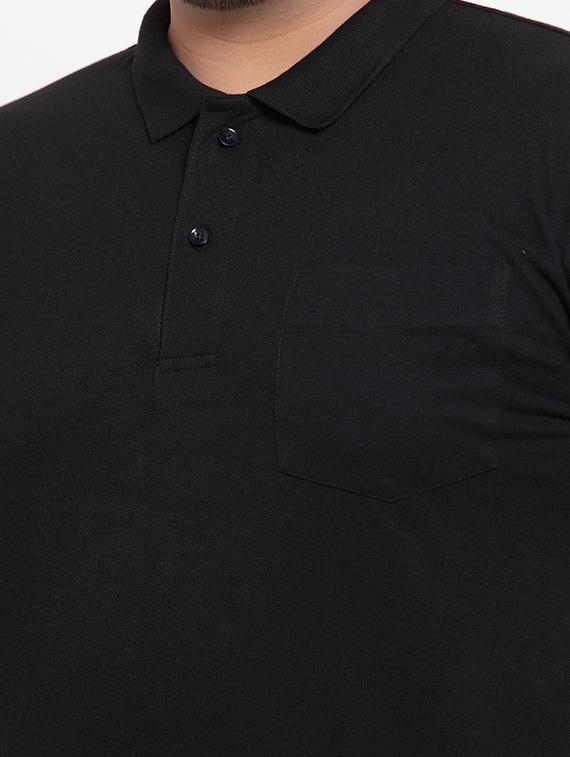 black solid polo t-shirt - 16828863 - Zoom Image - 5