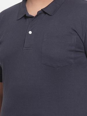 navy blue solid polo t-shirt - 16828865 - Standard Image - 5