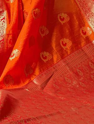 ethnic motif banarasi silk saree with blouse - 16829134 - Standard Image - 2