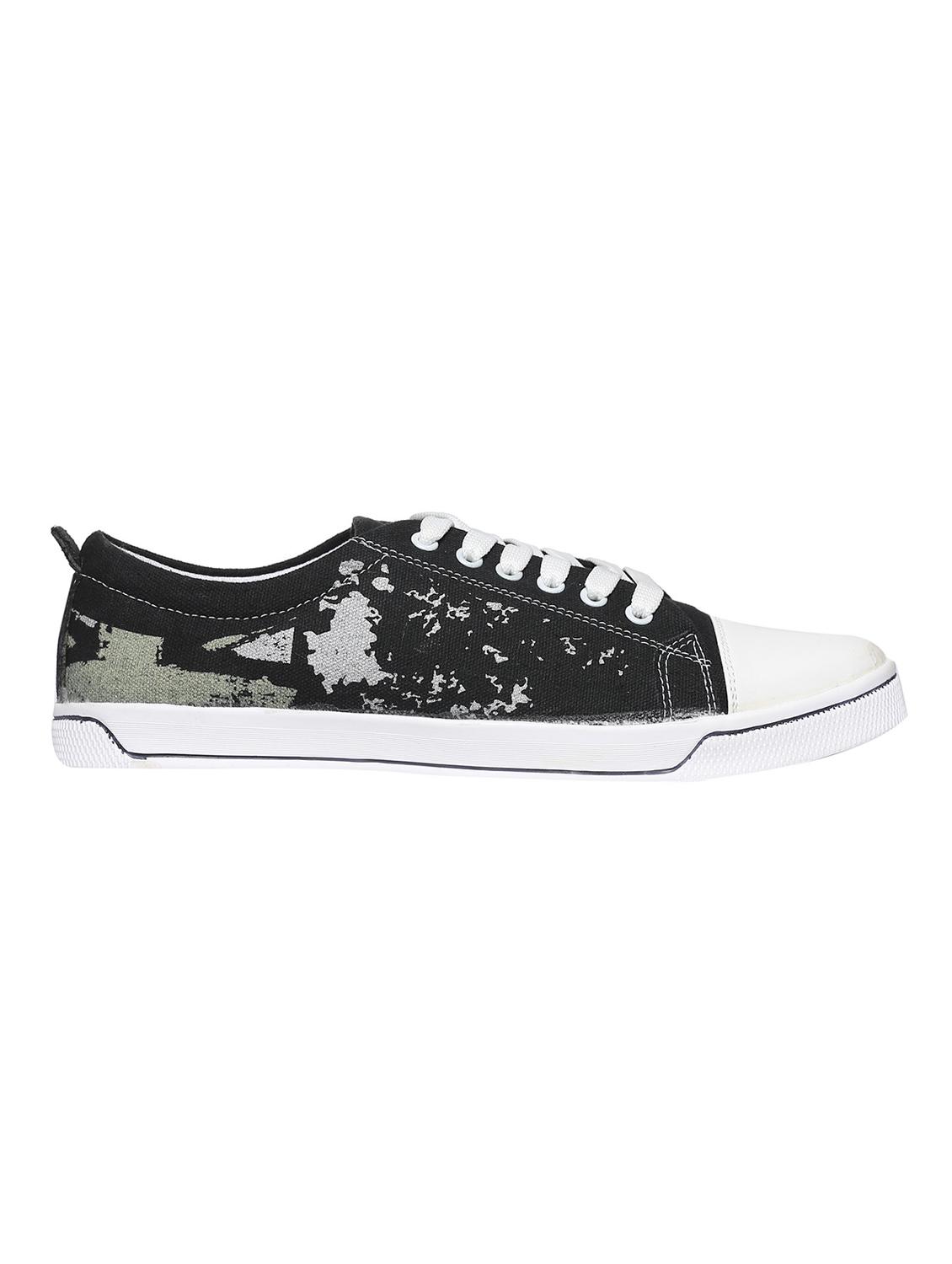 black canvas lace up sneakers - 16829494 - Zoom Image - 2