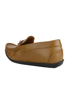 tan leatherette slip on loafers - 16829505 - Standard Image - 2
