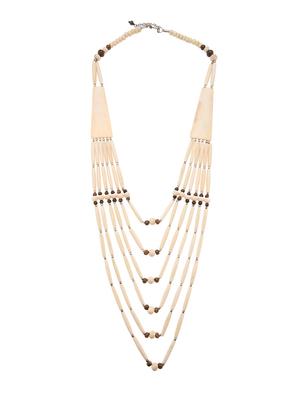 white metal long necklace - 16829911 - Standard Image - 2
