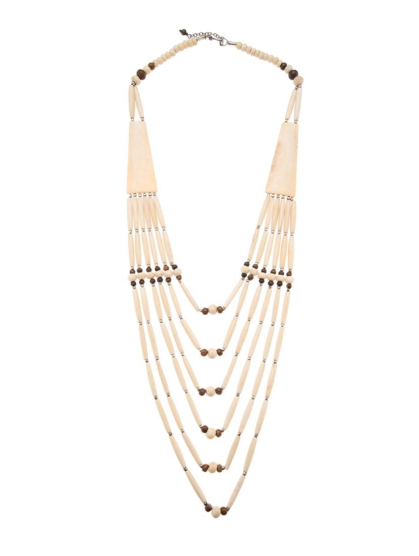 white metal long necklace - 16829911 - Zoom Image - 2