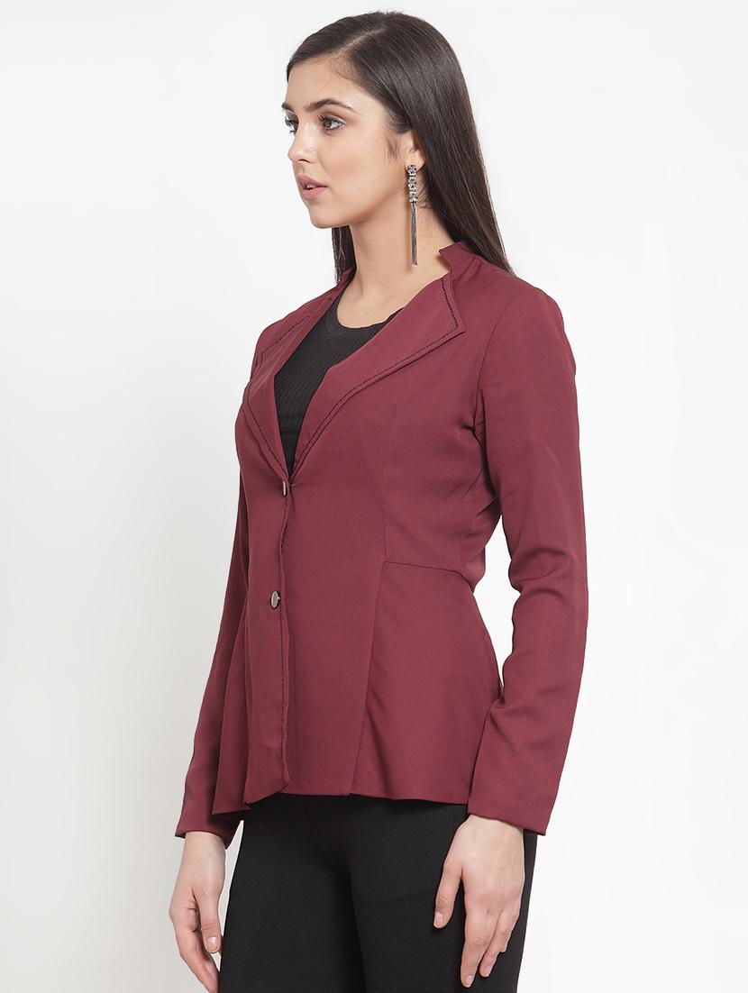 lapel neck a-line blazer - 16830229 - Zoom Image - 2