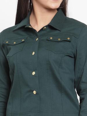 metallic tape cropped denim jacket - 16830234 - Standard Image - 5