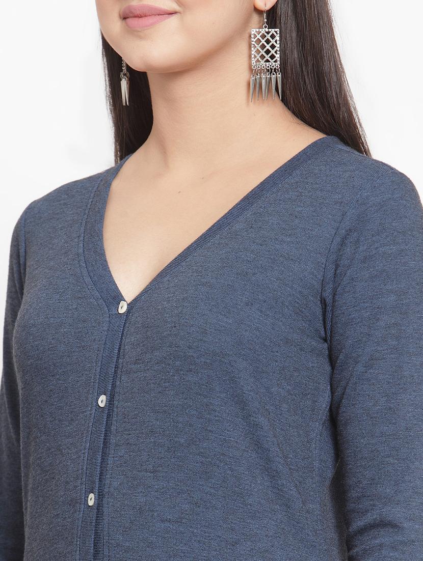 v-neck slate grey cardigan - 16830249 - Zoom Image - 5