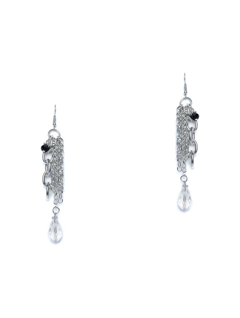 silver metal drop earring - 16831794 - Zoom Image - 2