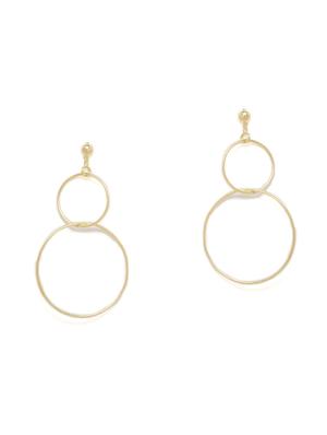 gold metal drop earring - 16831870 - Standard Image - 2