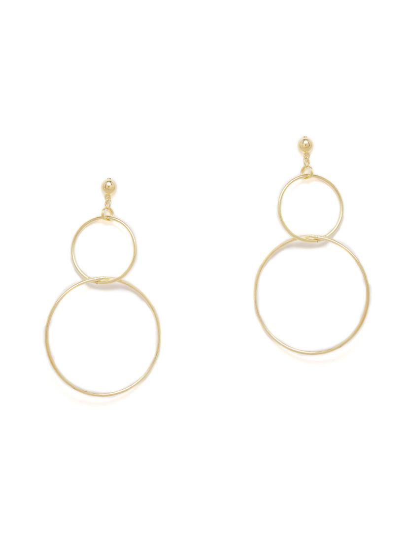 gold metal drop earring - 16831870 - Zoom Image - 2