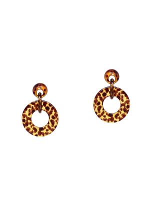 brown metal drop earring - 16831908 - Standard Image - 2
