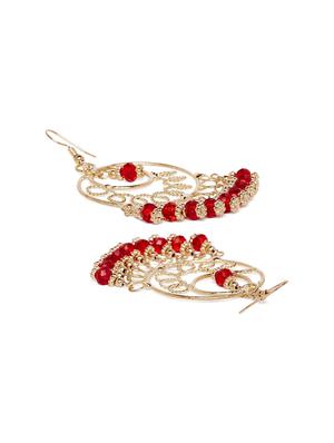 red metal drop earring - 16831955 - Standard Image - 2