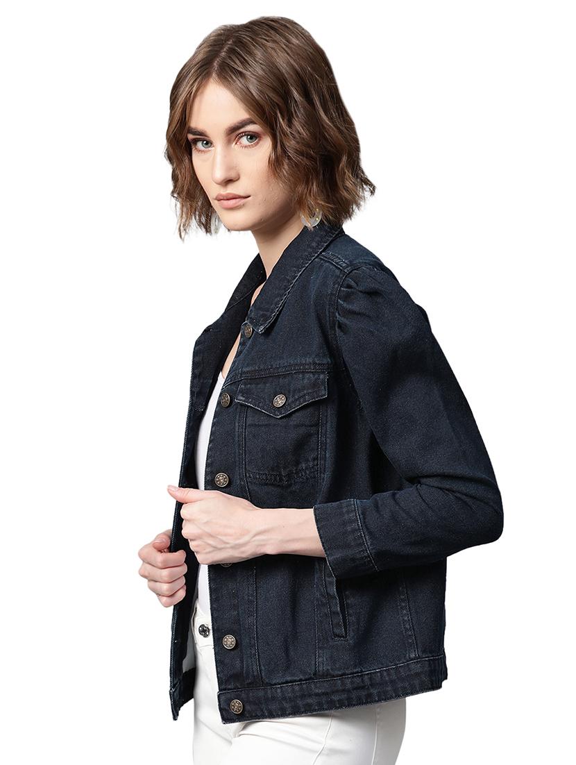 puff sleeved denim jacket - 16832301 - Zoom Image - 2