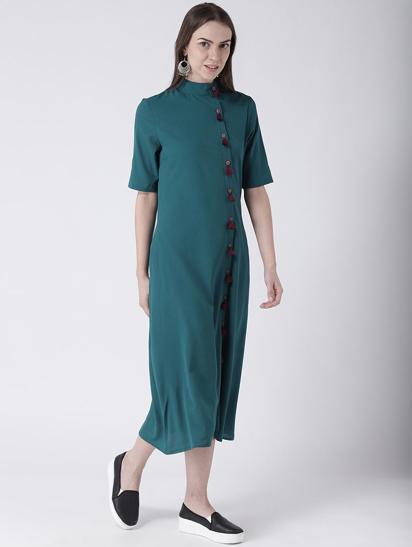 tassel button-up sheath dress - 16833134 - Zoom Image - 2
