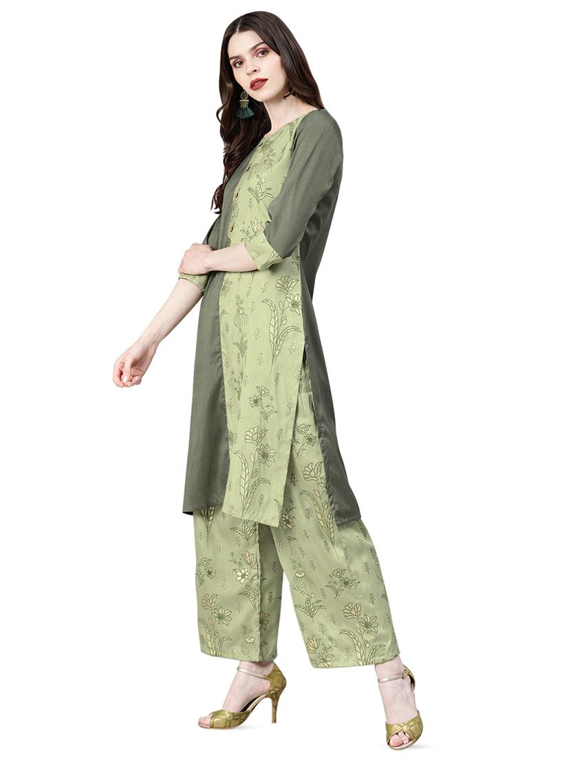 floral straight kurta - 16834151 - Zoom Image - 2