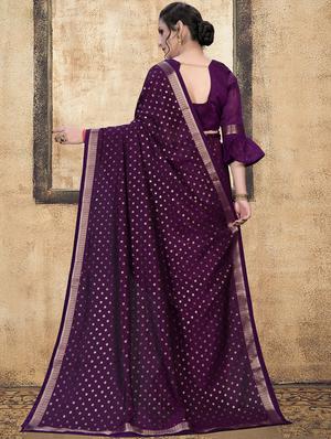 self design saree with blouse - 16834237 - Standard Image - 2
