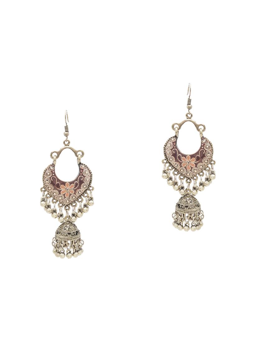 silver metal chandballi earring - 16834776 - Zoom Image - 2