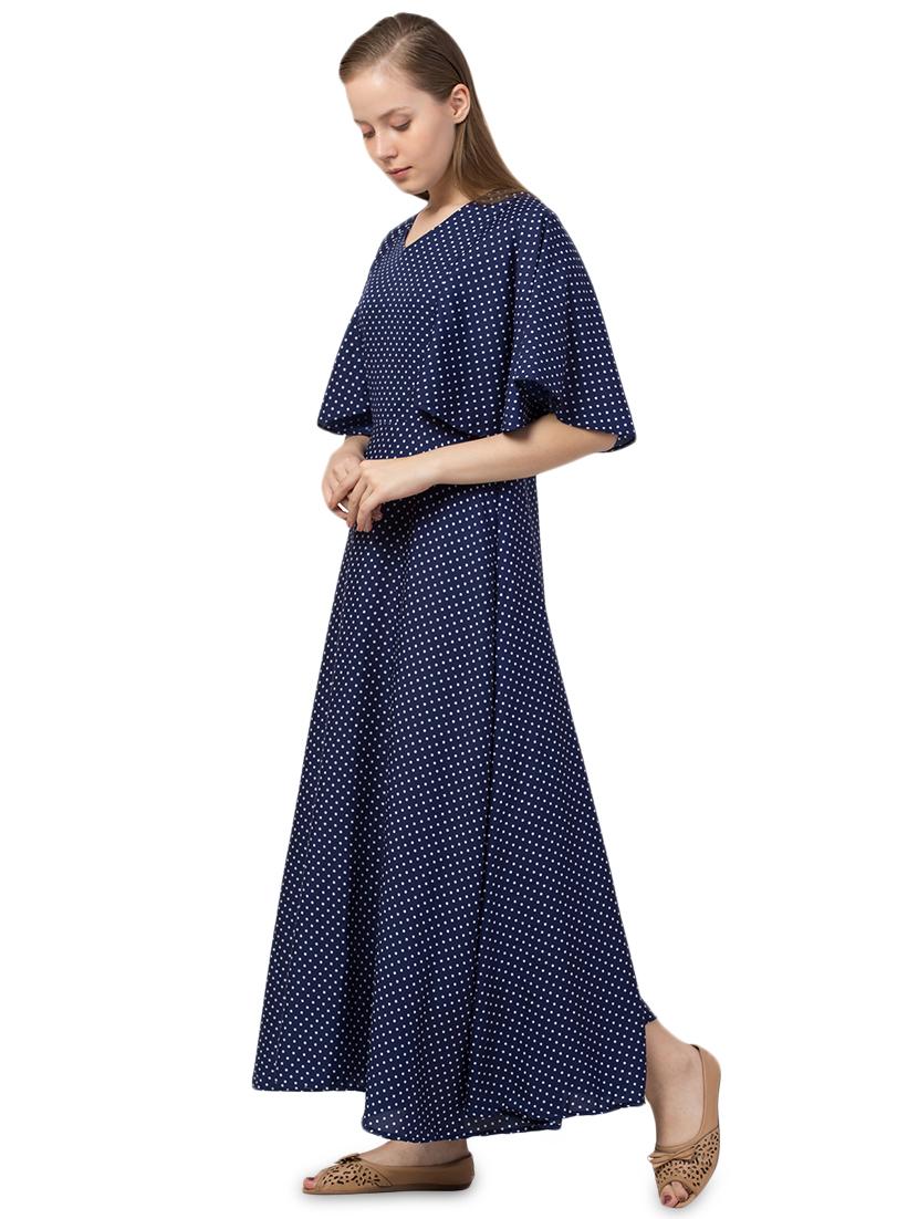 bell sleeved polka dot maxi dress - 16836673 - Zoom Image - 2