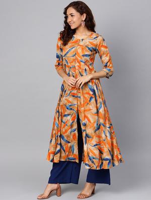 printed kurta palazzo set - 16838016 - Standard Image - 2