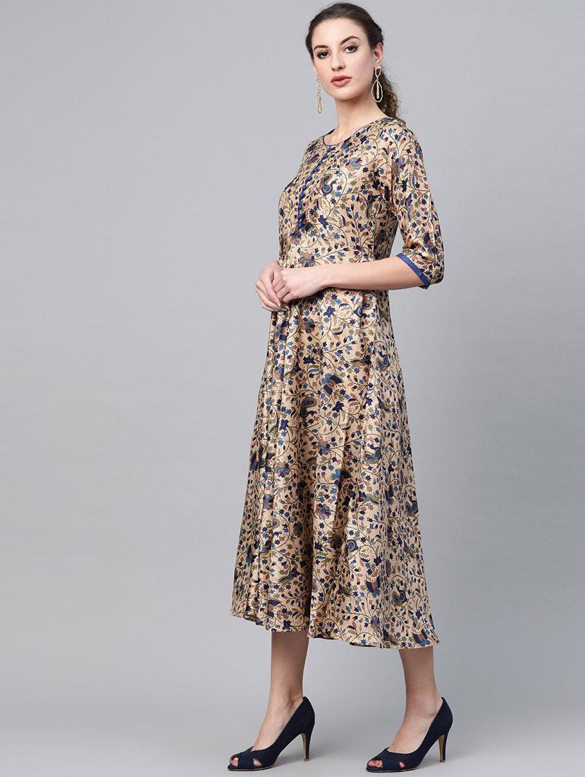 round neck floral flared dress dress - 16838153 - Zoom Image - 2