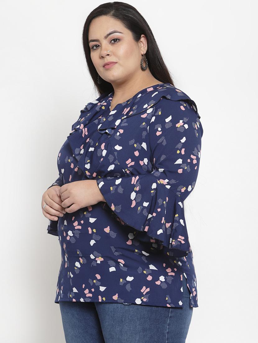 bell sleeved floral plus top - 16838242 - Zoom Image - 2