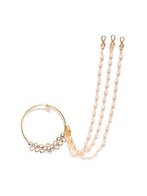 gold brass ring nose pin - 16839536 - Standard Image - 2