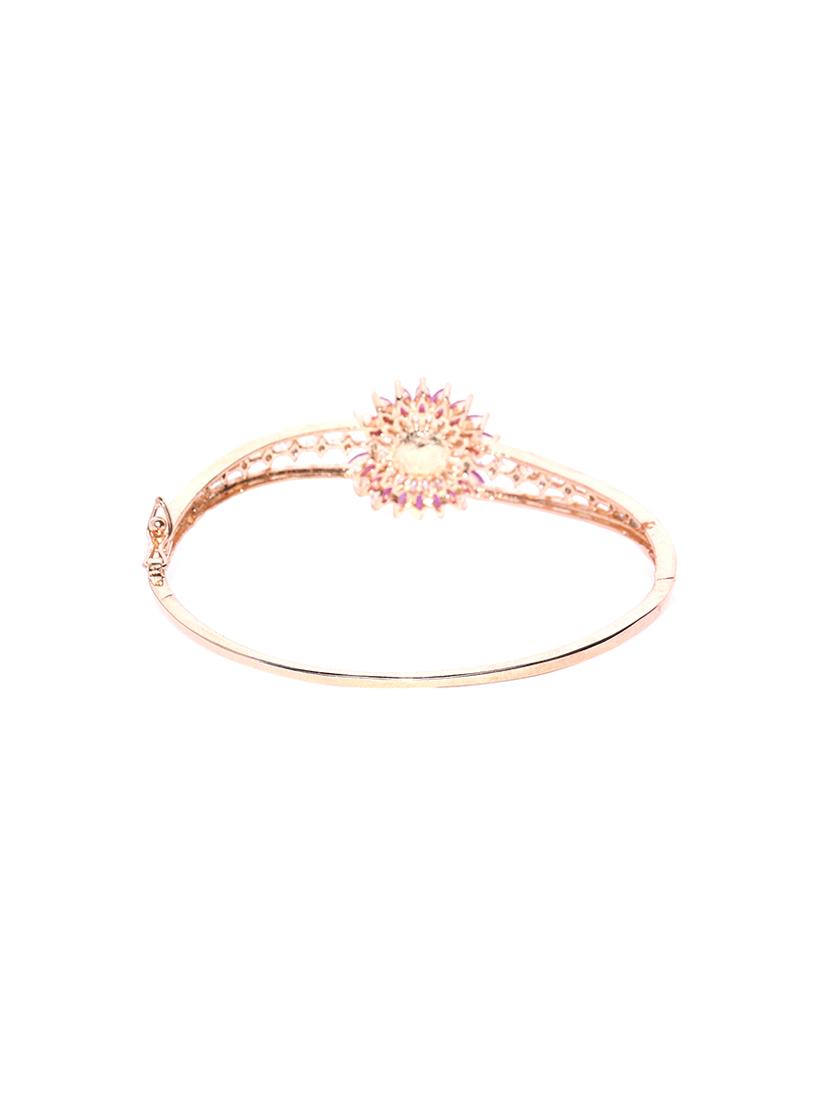 pink brass bangle bracelet - 16840454 - Zoom Image - 2
