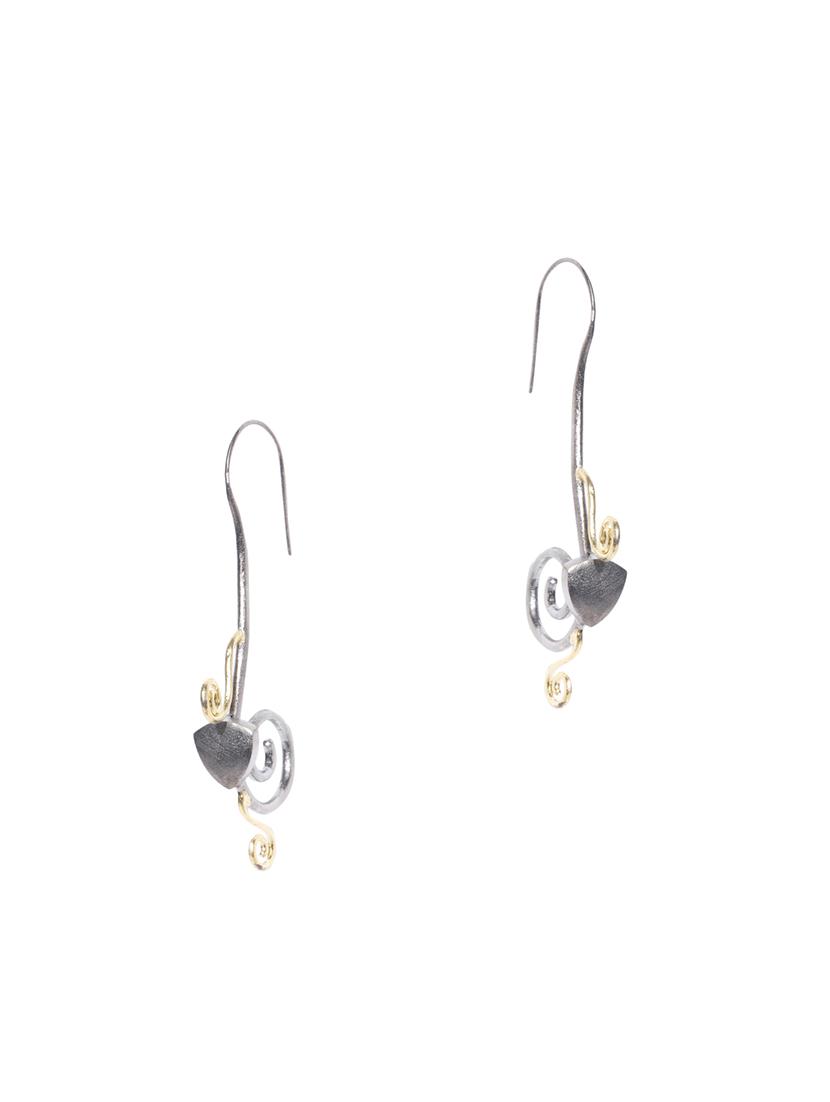 silver brass drop earring - 16840514 - Zoom Image - 2