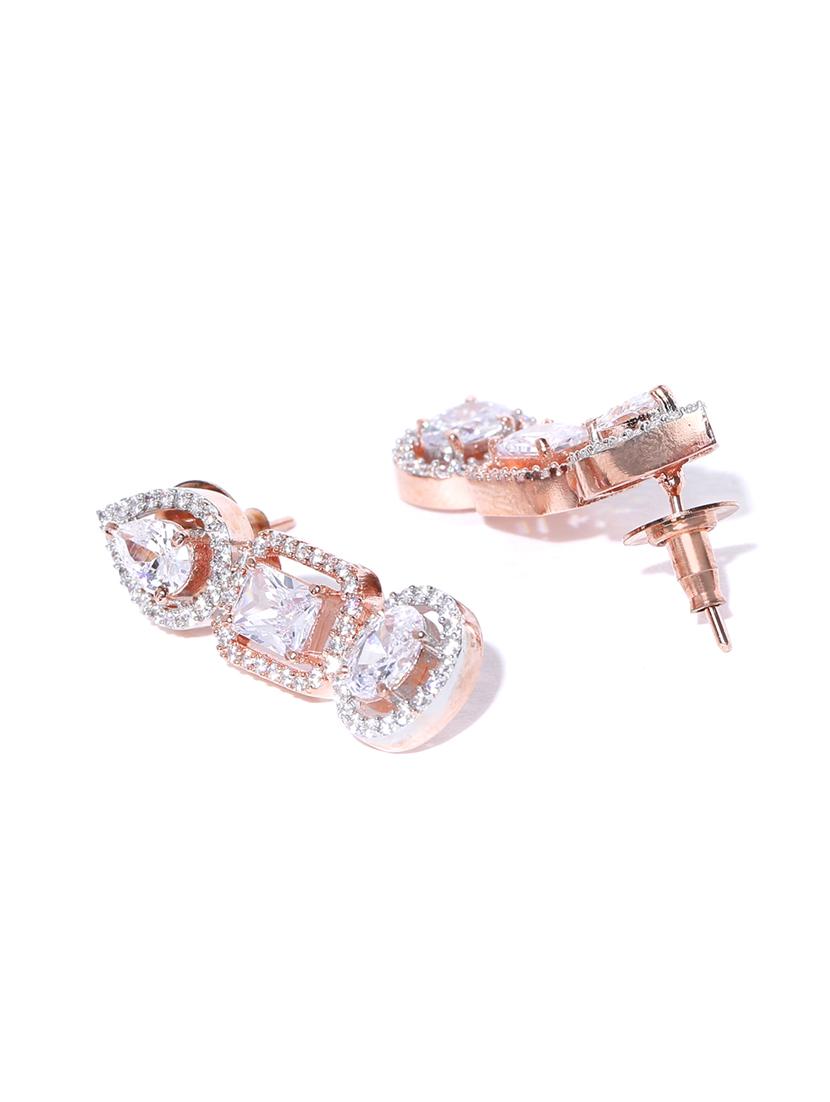 gold brass drop earring - 16840601 - Zoom Image - 2