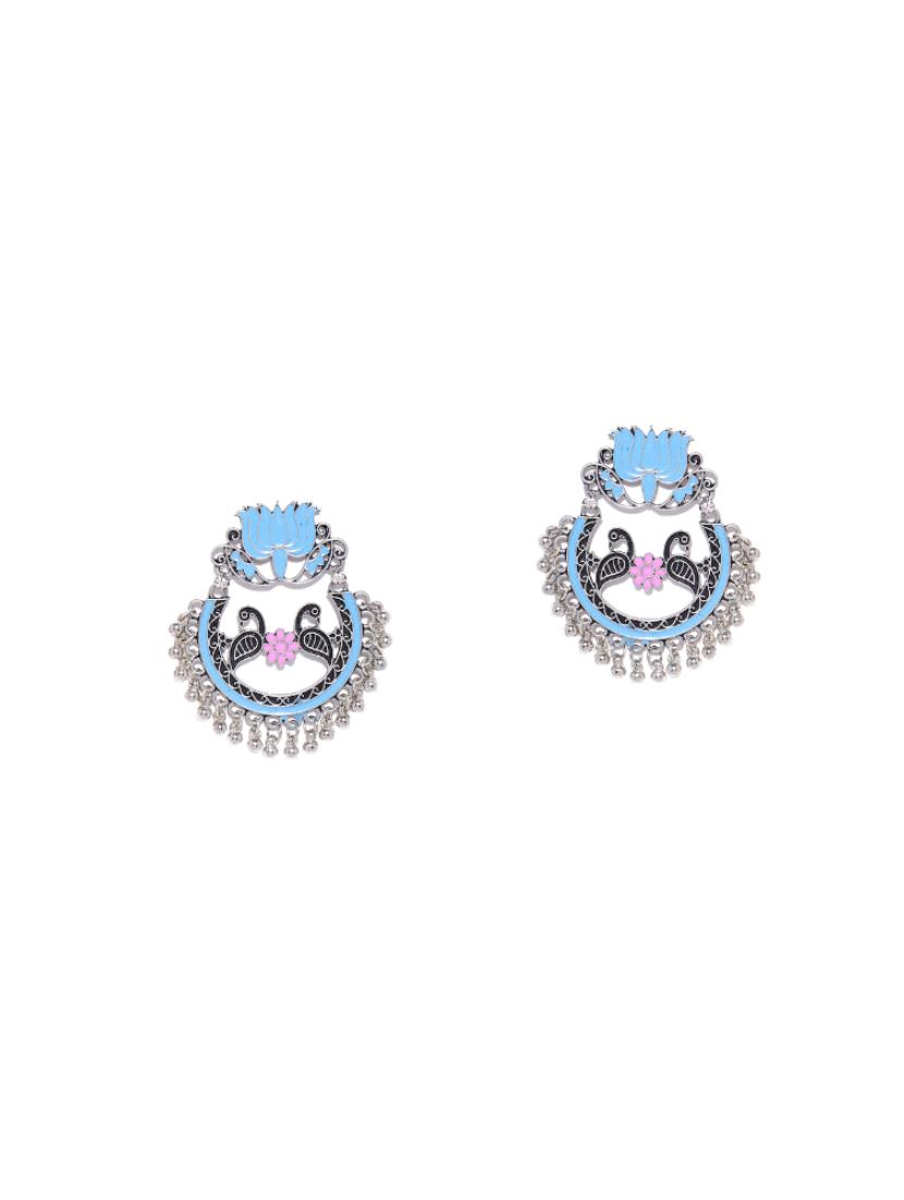 blue brass drop earring - 16840684 - Zoom Image - 2