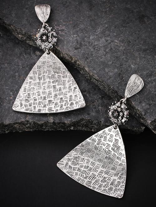 silver brass drop earring - 16840739 - Standard Image - 1