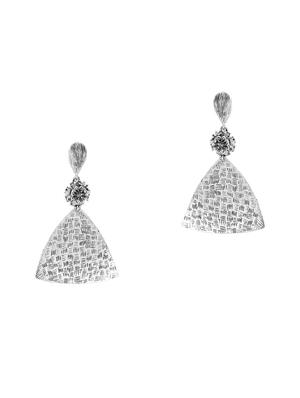 silver brass drop earring - 16840739 - Standard Image - 2