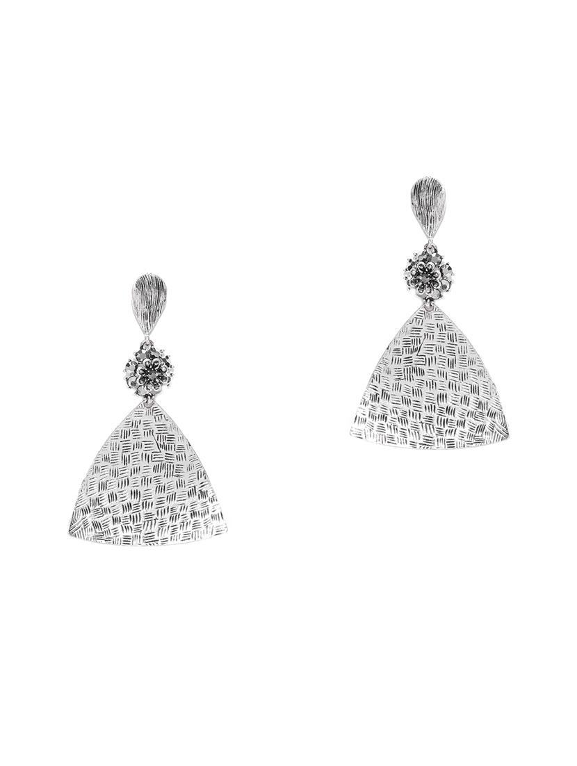 silver brass drop earring - 16840739 - Zoom Image - 2