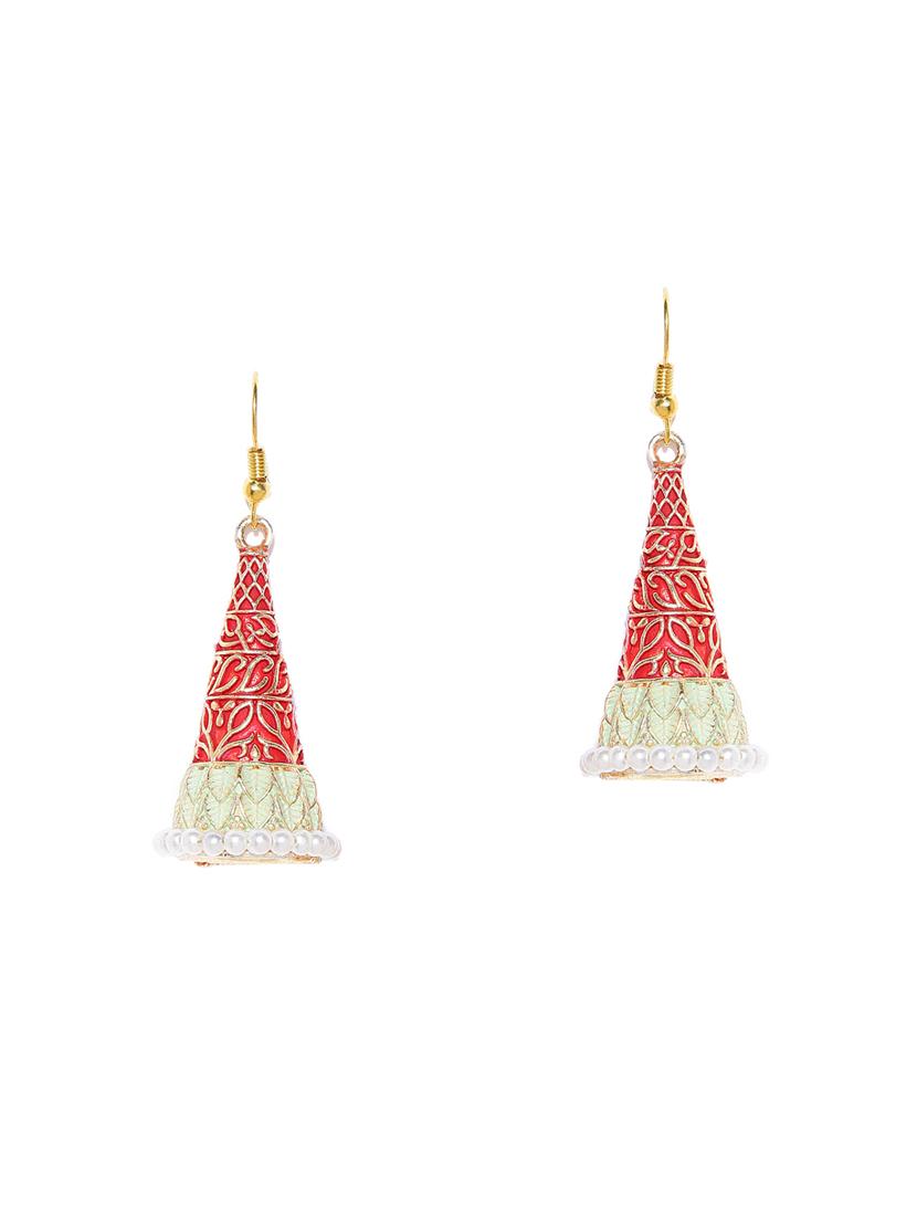 red brass drop earring - 16840751 - Zoom Image - 2