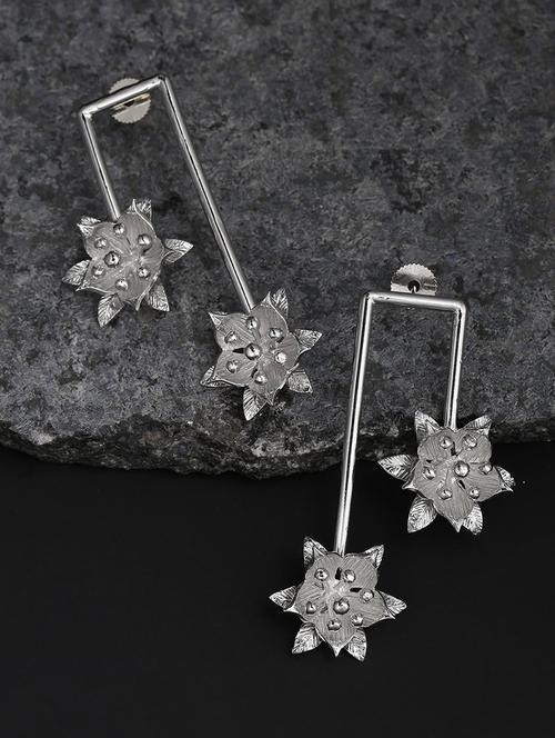 silver brass drop earring - 16840847 - Standard Image - 1