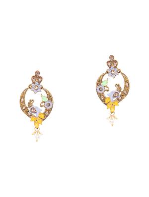 multi colored brass drop earring - 16841323 - Standard Image - 2