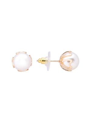 white metal studs earring - 16841881 - Standard Image - 2