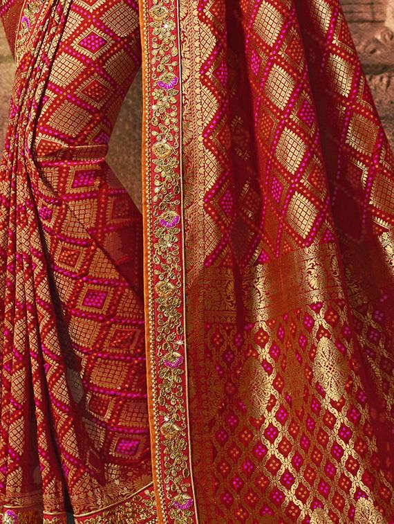 self design woven saree with blouse - 16841986 - Zoom Image - 2