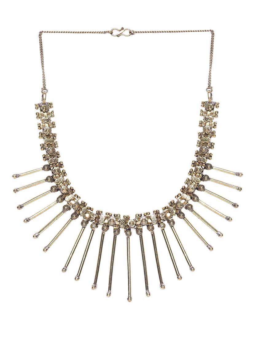 gold brass statement necklace - 16842481 - Zoom Image - 2