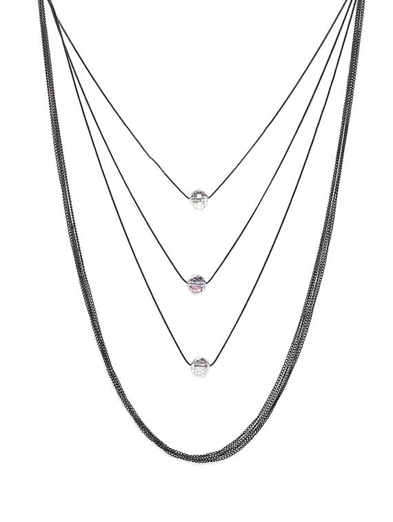 black metal chain necklace - 16842490 - Zoom Image - 2