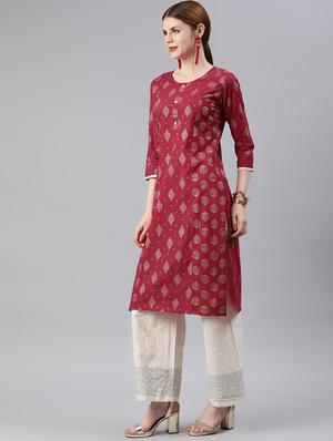 printed straight kurta - 16842875 - Standard Image - 2