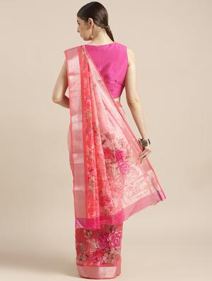 floral woven saree with blouse - 16843045 - Standard Image - 2