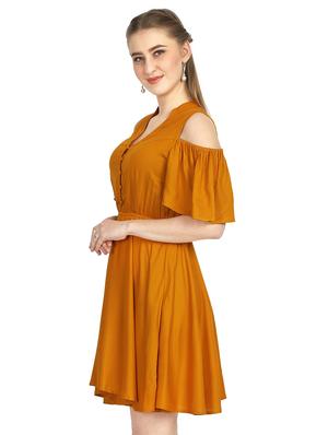 cold shoulder a-line dress - 16843062 - Standard Image - 2