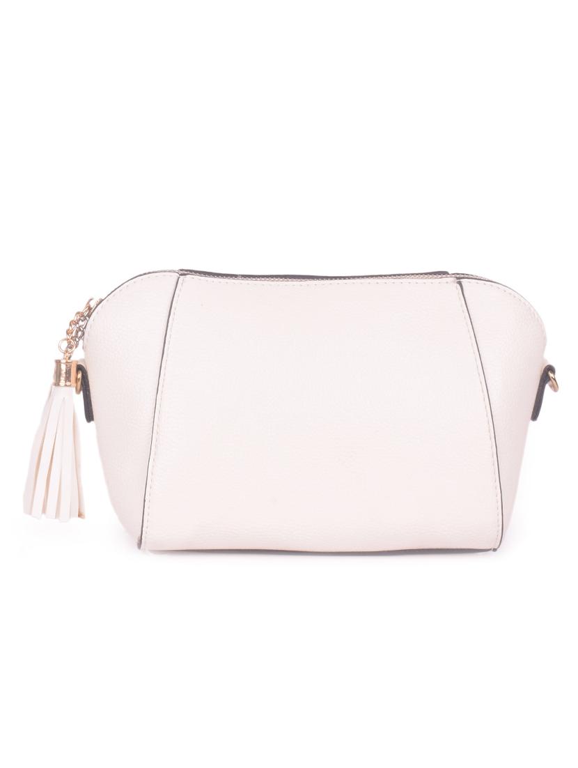 cream leatherette regular sling bag - 16843543 - Zoom Image - 2