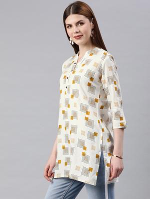 geometric print straight kurti - 16845053 - Standard Image - 2