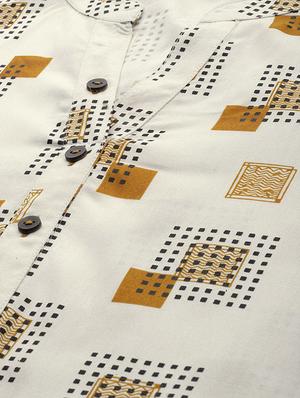 geometric print straight kurti - 16845053 - Standard Image - 5