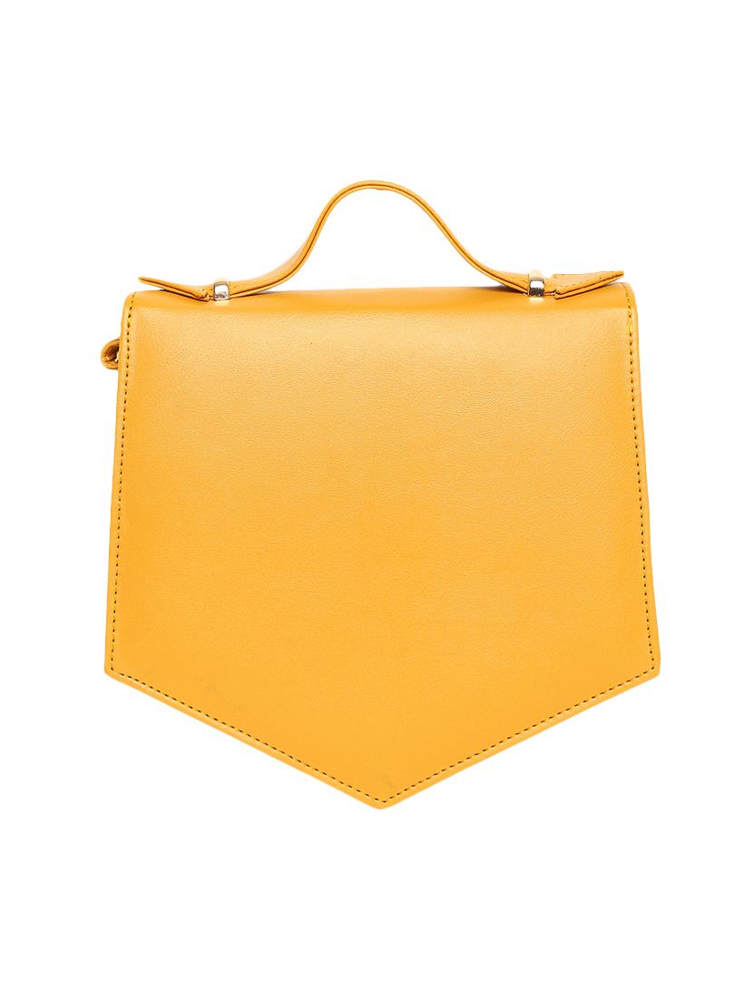 yellow leatherette regular sling bag - 16845068 - Zoom Image - 2